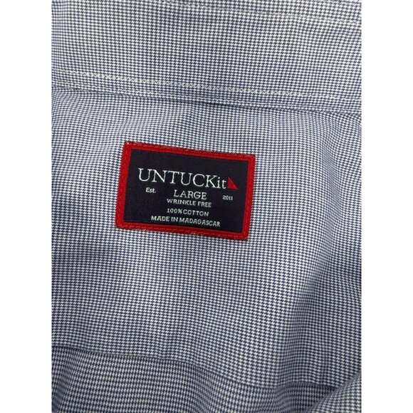 UNTUCKit Button Down Dress Shirt Large Men's Long Sleeve Blue - Picture 4 of 5